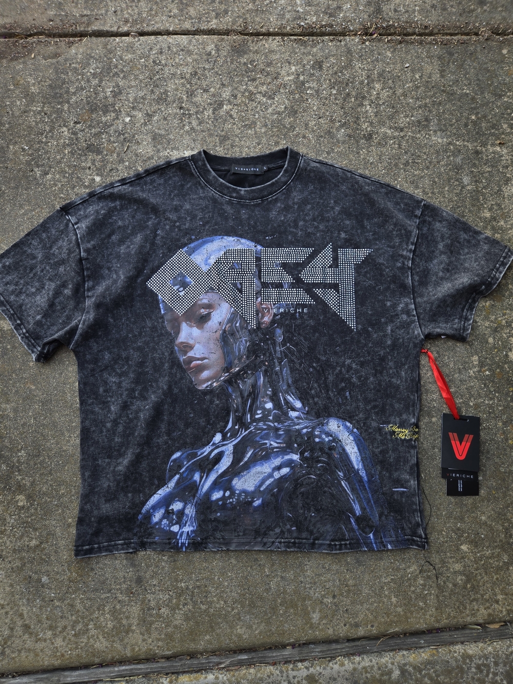 VETEMENTS-Inspired Black Graphic Short Sleeve Tee